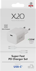 X2O 25W PD GaN USB-C -laturi + kaapeli valkoinen