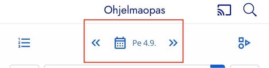 Kuvassa kerrotaan kuinka Elisa Viihde -sovelluksessa saa katsottua tulevat ohjelmat kaksi viikkoa eteenpäin