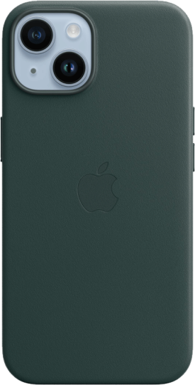 Apple iPhone 14 nahkakuori MagSafella Metsänvihreä