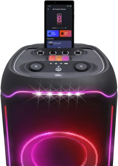 JBL Partybox Ultimate mikeillä + Partylight Stick ja Beam