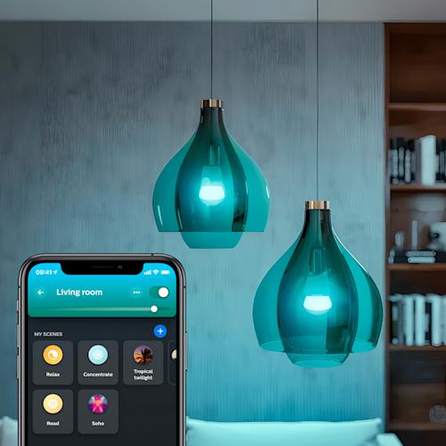 Philips Hue White and color ambiance Aloituspakkaus: 3 kpl E27-älylamppuja, Dimmer switch ja Bridge Pro