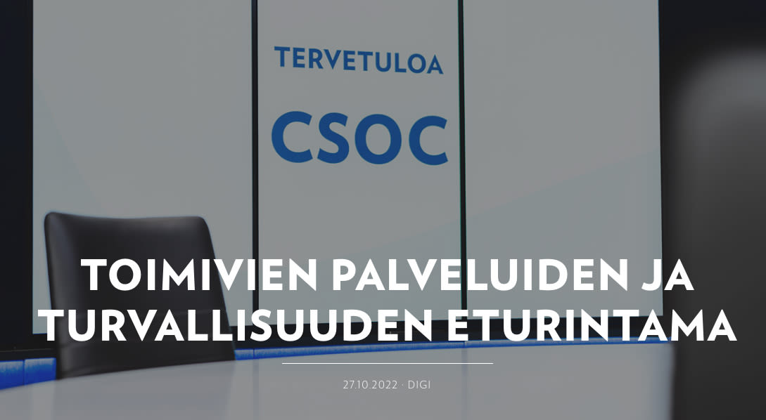 Kuva "Tervetuloa cSoc" -kyltistä
