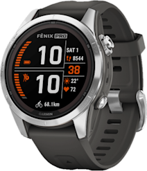 Garmin Fenix 7S Pro Solar -GPS-urheilukello grafiitinharmaa silikoniranneke