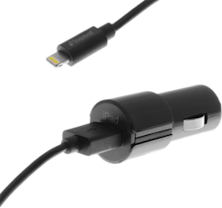 Insmat autolaturi USB-A-portilla+Lightning/USB-A-kaapeli