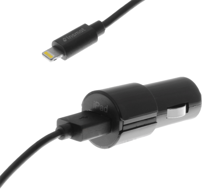 Insmat autolaturi USB-A-portilla+Lightning/USB-A-kaapeli