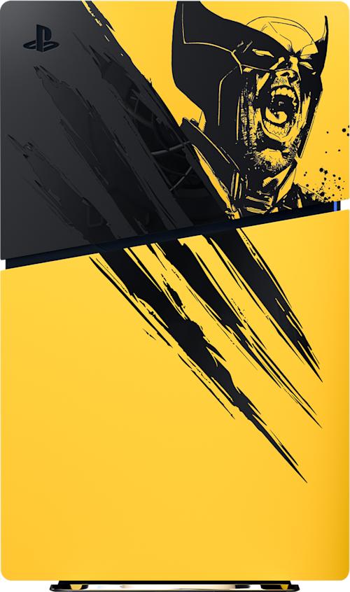 Sony PS5 Slim Marvels Wolverine Battle Yellow Limited Edition -konsolin kuoret