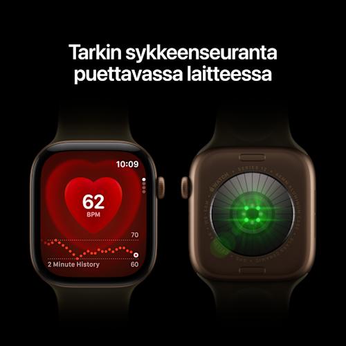 Apple Watch Series 12 GPS + Cellular 46 mm musta alumiinikuori ja musta urheiluranneke - M/L
