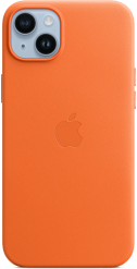 Apple iPhone 14 Plus nahkakuori MagSafella Oranssi