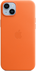 Apple iPhone 14 Plus nahkakuori MagSafella Oranssi