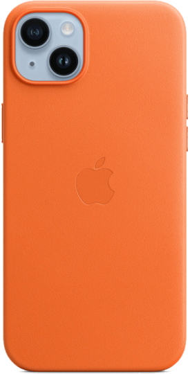 Apple iPhone 14 Plus nahkakuori MagSafella Oranssi
