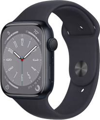 Apple Watch Series 8 GPS 45 mm keskiyö alumiinikuori/keskiyö urheiluranneke