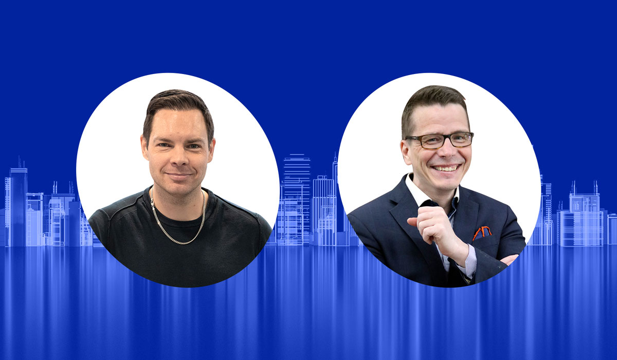 Elisan Joni Oksanen ja Fortinetin Janne Tägtström.