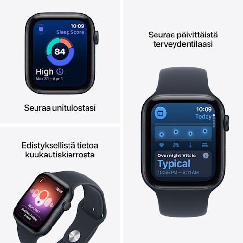 Apple Watch SE 3 GPS 40 mm tähtivalkea alumiinikuori ja hiekanvärinen urheiluranneke - S/M