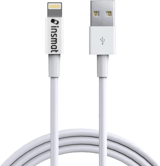 Insmat USB-A to Lightning -kaapeli 2 metriä valkoinen