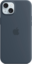 Apple iPhone 15 Plus -silikonikuori MagSafe Myrskynsininen