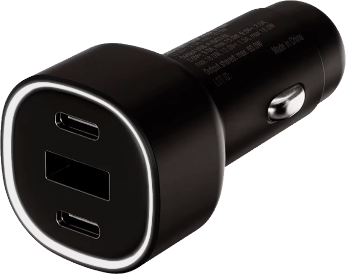 Vivanco 2 × USB-C PD + USB-A QC 60 W -autolaturi