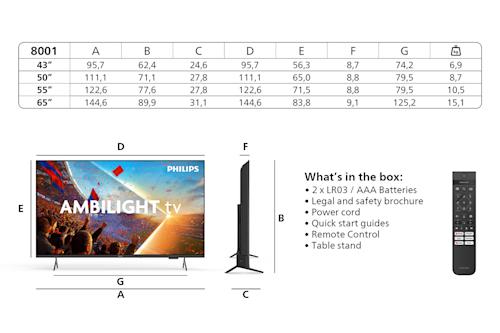 Philips 55 tuumainen PUS8001 Ambilight LED TV