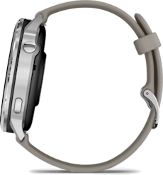 Garmin Venu 4 -GPS-älykello 45 mm Hopea/Harmaa ranneke