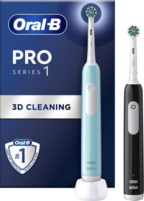 Oral-B  Pro 1 Duo Sähköhammasharja tuplarungolla Musta/turkoosi