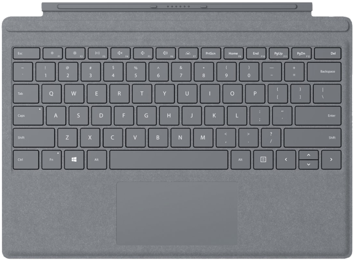 Microsoft Surface Pro Signature Type Cover vaalea puuhiili