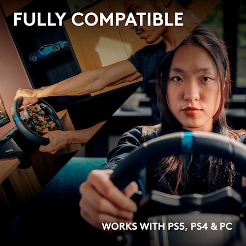 Logitech G923 ratti ja polkimet  PS5, PS4 ja PC yhteensopiva