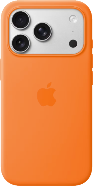 Apple iPhone 17 Pro Silicone Case -suojakuori MagSafella Oranssi