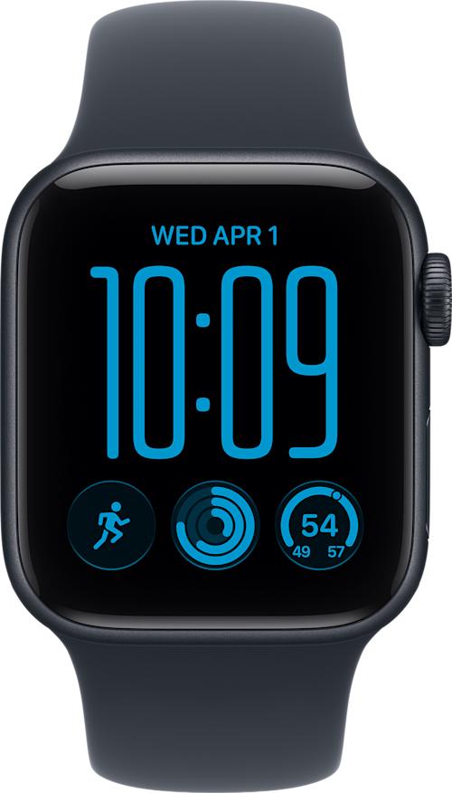 Apple Watch SE 3 GPS 40 mm keskiyönsininen alumiinikuori ja musteensininen urheiluranneke - S/M