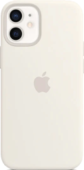 Apple iPhone 12 Mini -silikonikuori MagSafe valkoinen