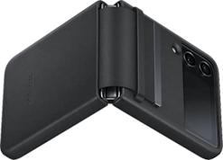 Samsung Galaxy Z Flip4 Leather Cover Musta