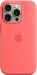 Apple iPhone 15 Pro -silikonikuori MagSafe Guavanpinkki