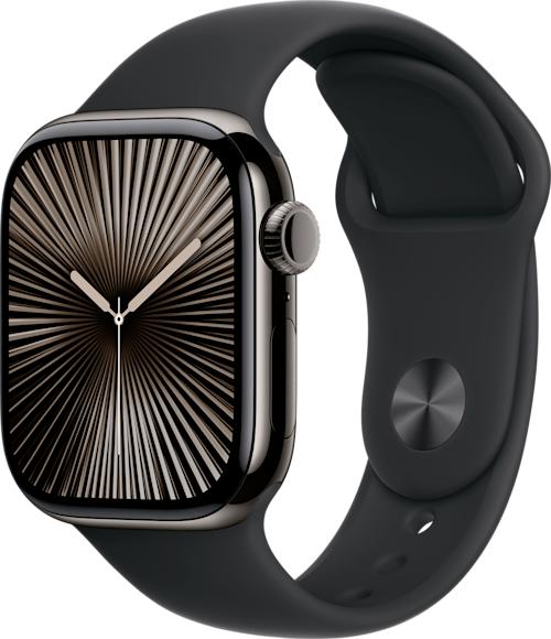 Apple Watch Series 10 GPS + Cellular 42 mm titaanikuori ja urheiluranneke S/M