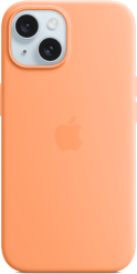 Apple iPhone 15 -silikonikuori MagSafe Sorbetinoranssi