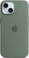 Apple iPhone 15 -silikonikuori MagSafe Sypressinvihreä