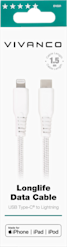 Vivanco Longlife USB-C-Lightning -kaapeli valkoinen