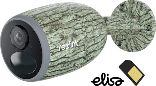 Reolink Go Series G330 akkukäyttöinen 4MP 4G-valvontakamera ulkokäyttöön (Go Plus maastokuvioitu)
