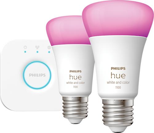Philips Hue White and color ambiance 2 kpl E27-älylamppua ja Hue Bridge