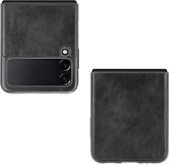 Samsung Galaxy Z Flip3 -takakuori Insmat Leather Cover musta