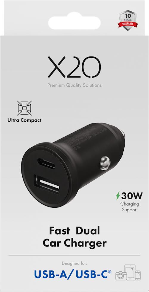 X2O 30W PD USB-C + USB-A Autolaturi