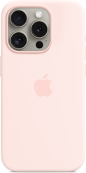 Apple iPhone 15 Pro -silikonikuori MagSafe Vaaleanpunainen