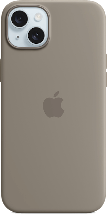 Apple iPhone 15 Plus Magsafe -silikonikuori Savenruskea