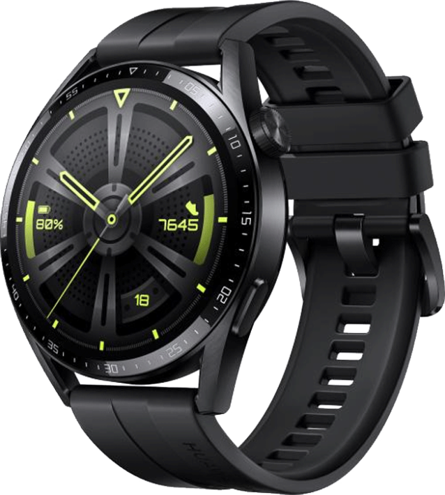 Huawei Watch GT 3 46 mm musta/musta urheilurannekkeella