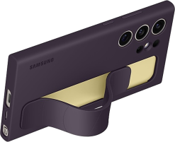 Samsung Galaxy S24 Ultra Standing Grip Case -suojakuori Tumma Violetti