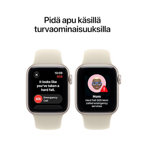 Apple Watch SE 3 GPS 40 mm tähtivalkea alumiinikuori ja hiekanvärinen urheiluranneke - S/M