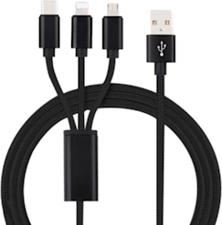Insmat 3-IN-1 USB-A TO USB-C/iPhone/MICRO-USB -kaapeli