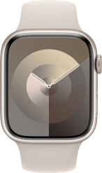 Apple Watch Series 9 GPS 45 mm tähtivalkea alumiinik./tähtivalk. urheiluranneke