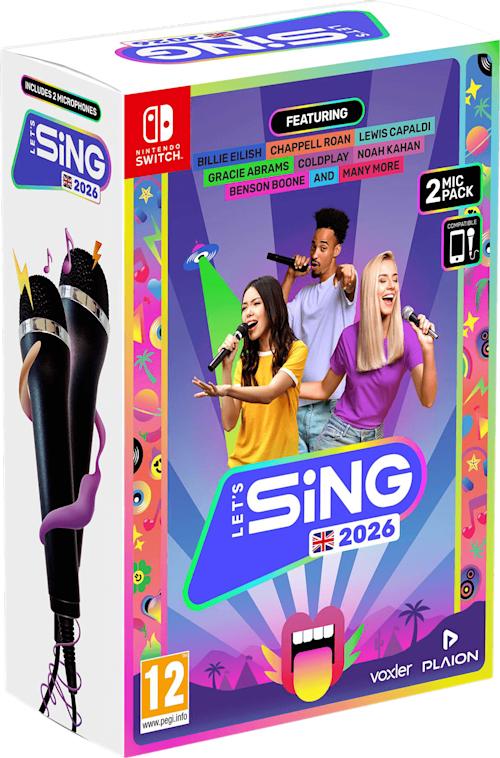 Nintendo Peli Lets Sing 2026 + 2 mikrofonia