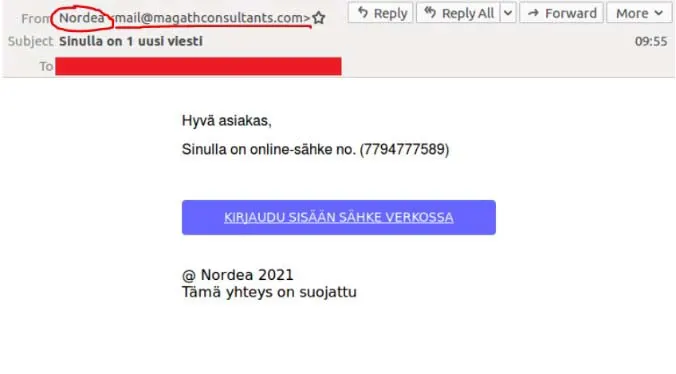 Väärennetty lähettäjä