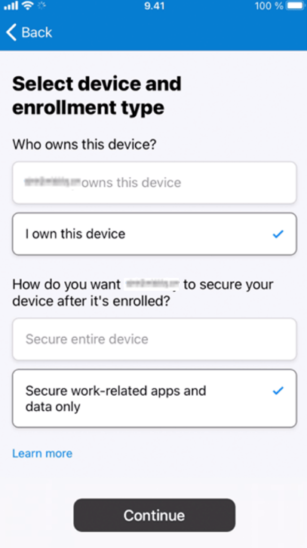 Kuva valintaikkunasta, joka ilmestyy käyttäjälle, kun profiiliin on valittu "Determine based on user choise".