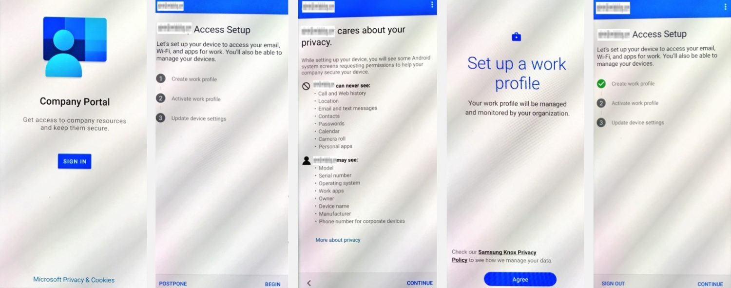 Company Portal -sovellus käyttöönotto näyttökuva 1