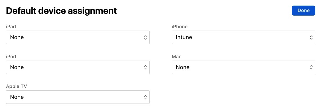 Default Device Assignment